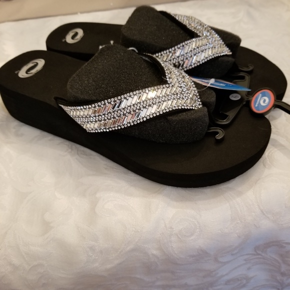 O'rageous Shoes Orageous Bling Wedge Flip Flops Poshmark